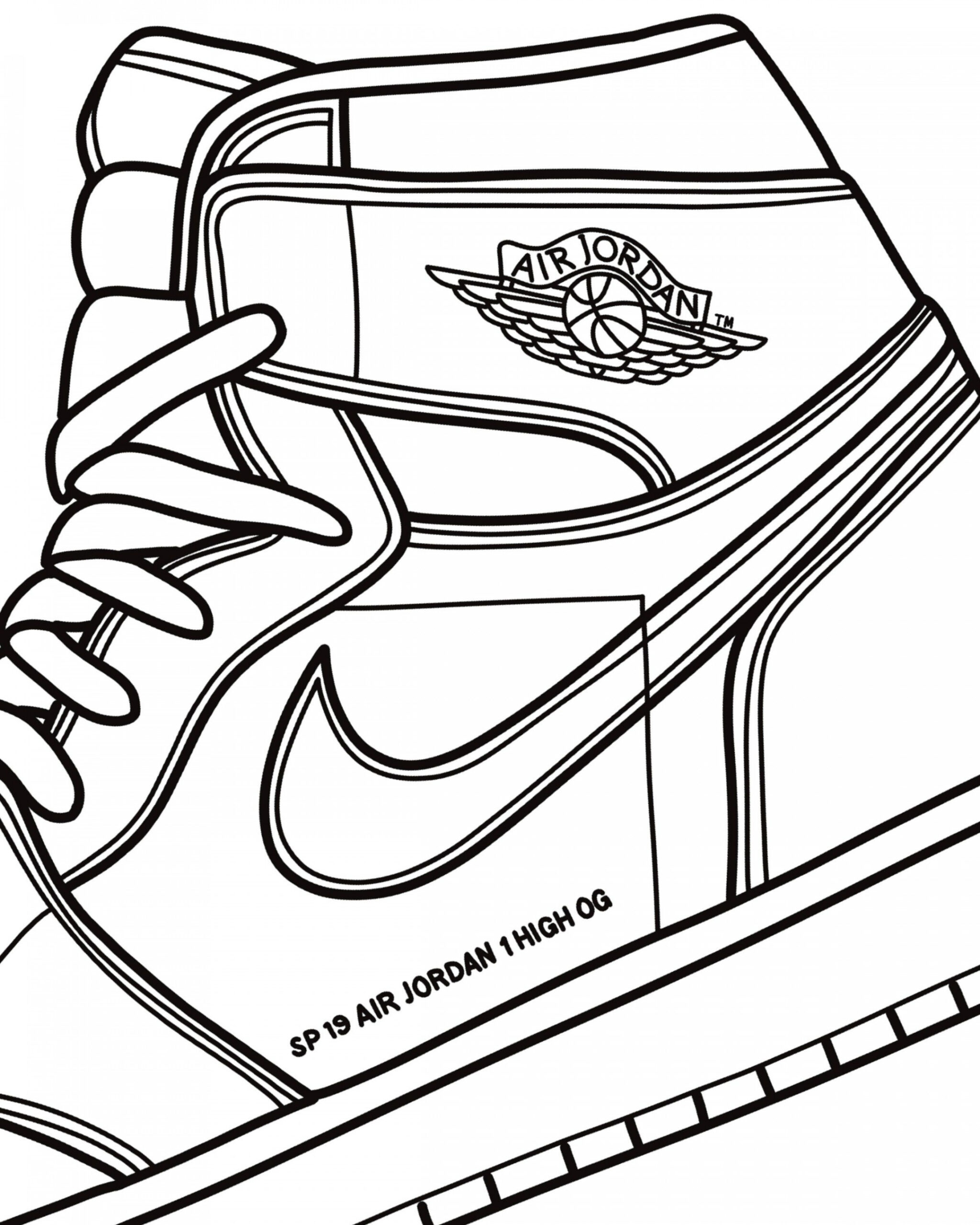 Jordan  Sneaker Drawing  Printable Wall Art  Hypebeast Prints