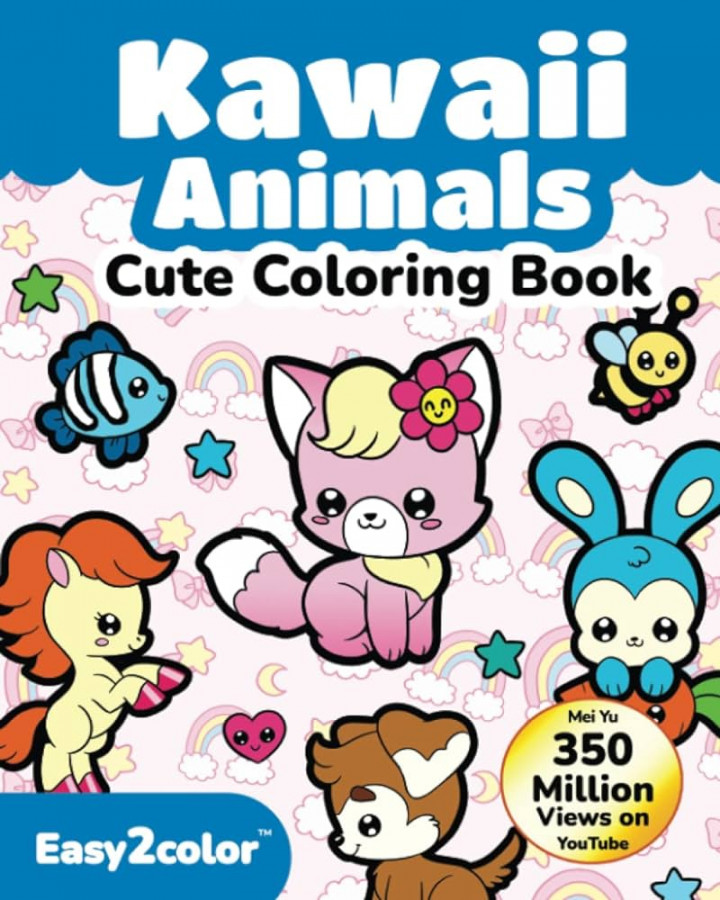 Kawaii Animals Cute Coloring Book: Cute & Easy Kawaii Coloring Book for  Girls, Kids, + Teens with Cuddly Pets, Adorable Animals, Chibi Wildlife, &