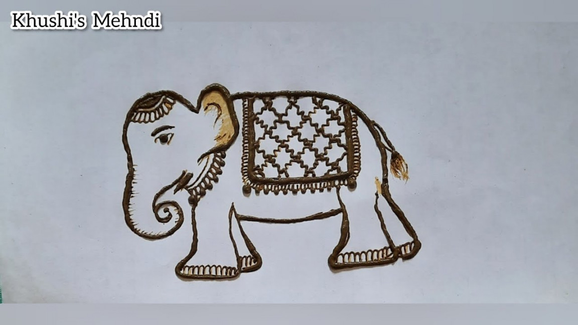 Learn How to draw Elephant with MehndiSimple Step by step Elephant  tutorial for Bridal Mehndi