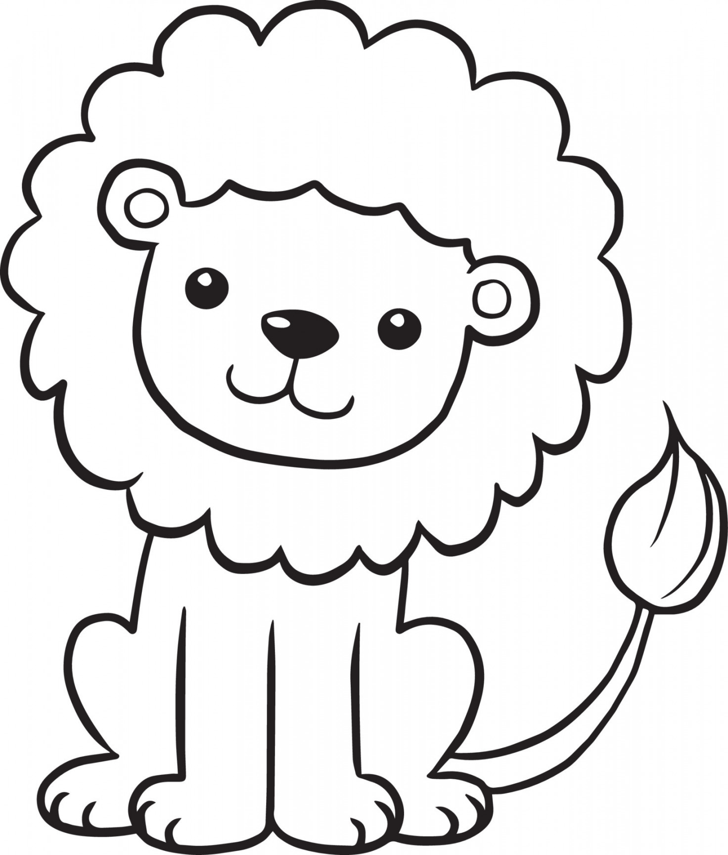 lion doodle cartoon kawaii anime cute coloring page