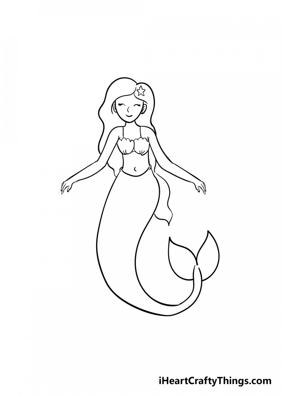 Mermaid Drawing - How To Draw A Mermaid Step By Step