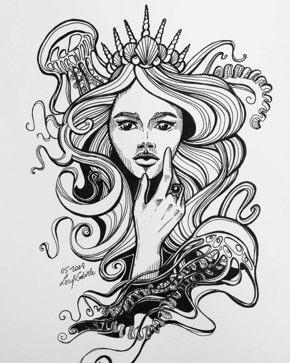 Mermaid Queen  Goddess art, Queen tattoo, Drawings