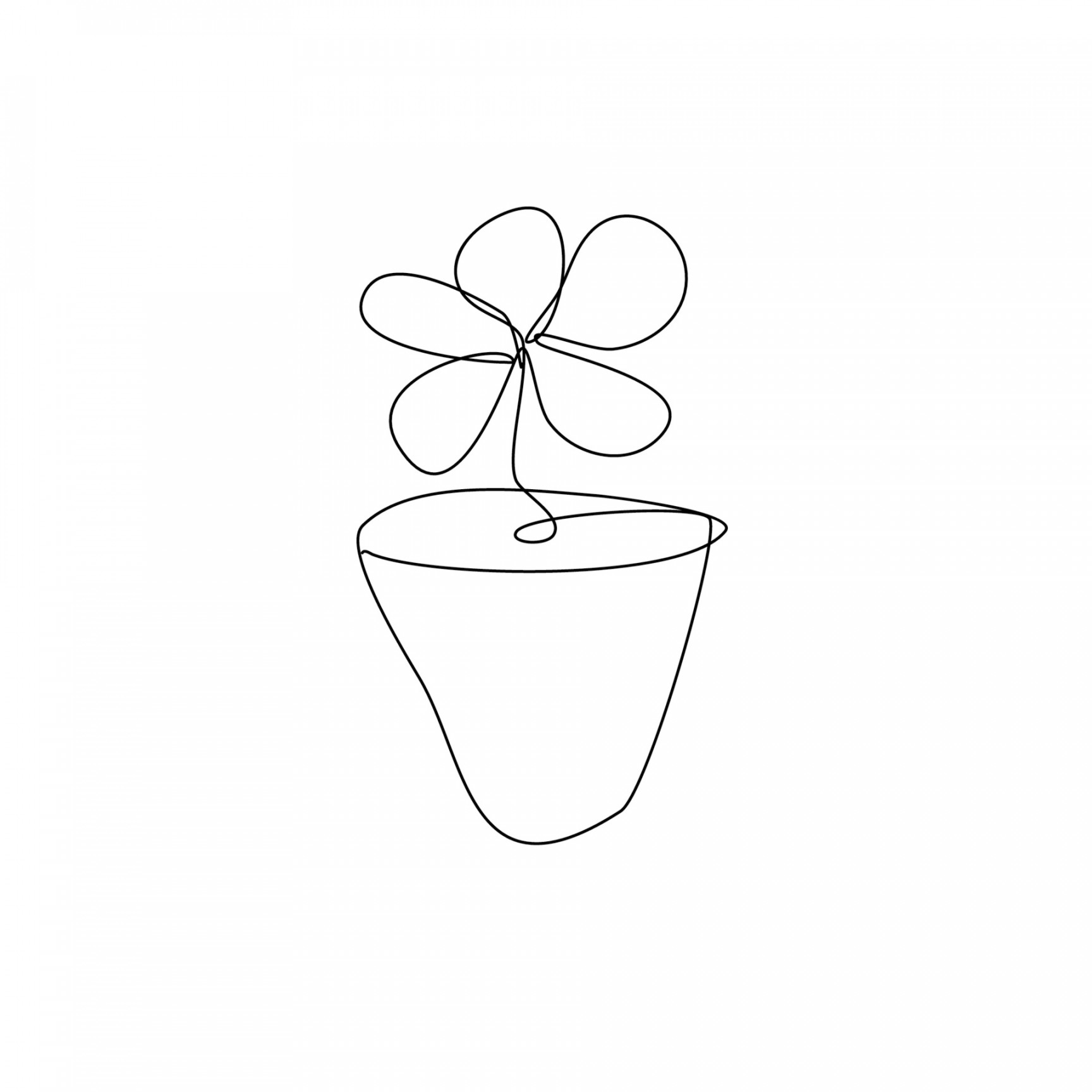 Minimalist Flower one line drawing