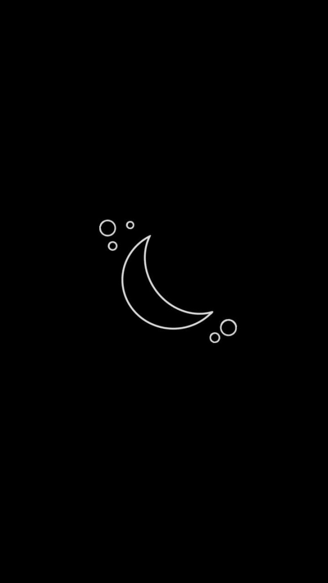 Moon wallpaper/Lockscreen  Simple Wallpaper  Black  Aesthetic