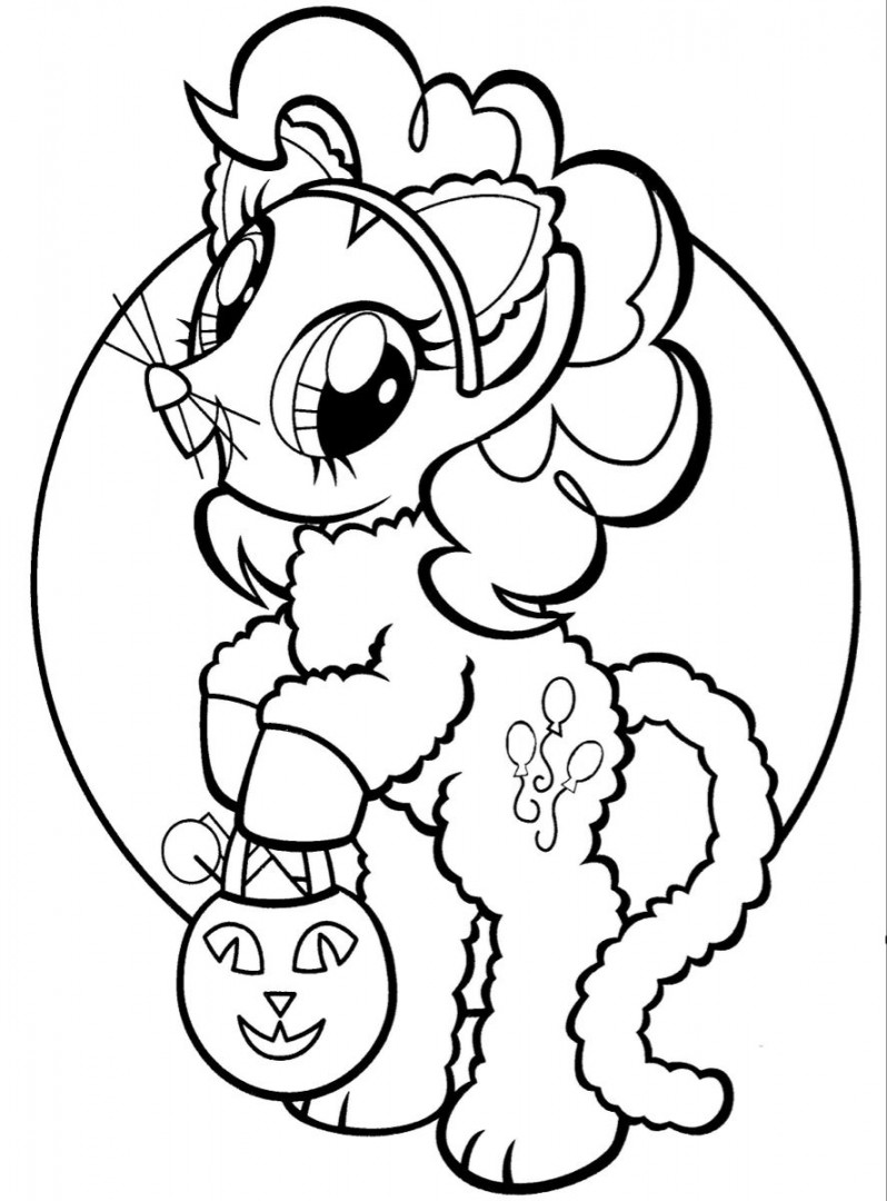 My Little Pony Halloween Pinkie Pie Coloring Page  Cartoon