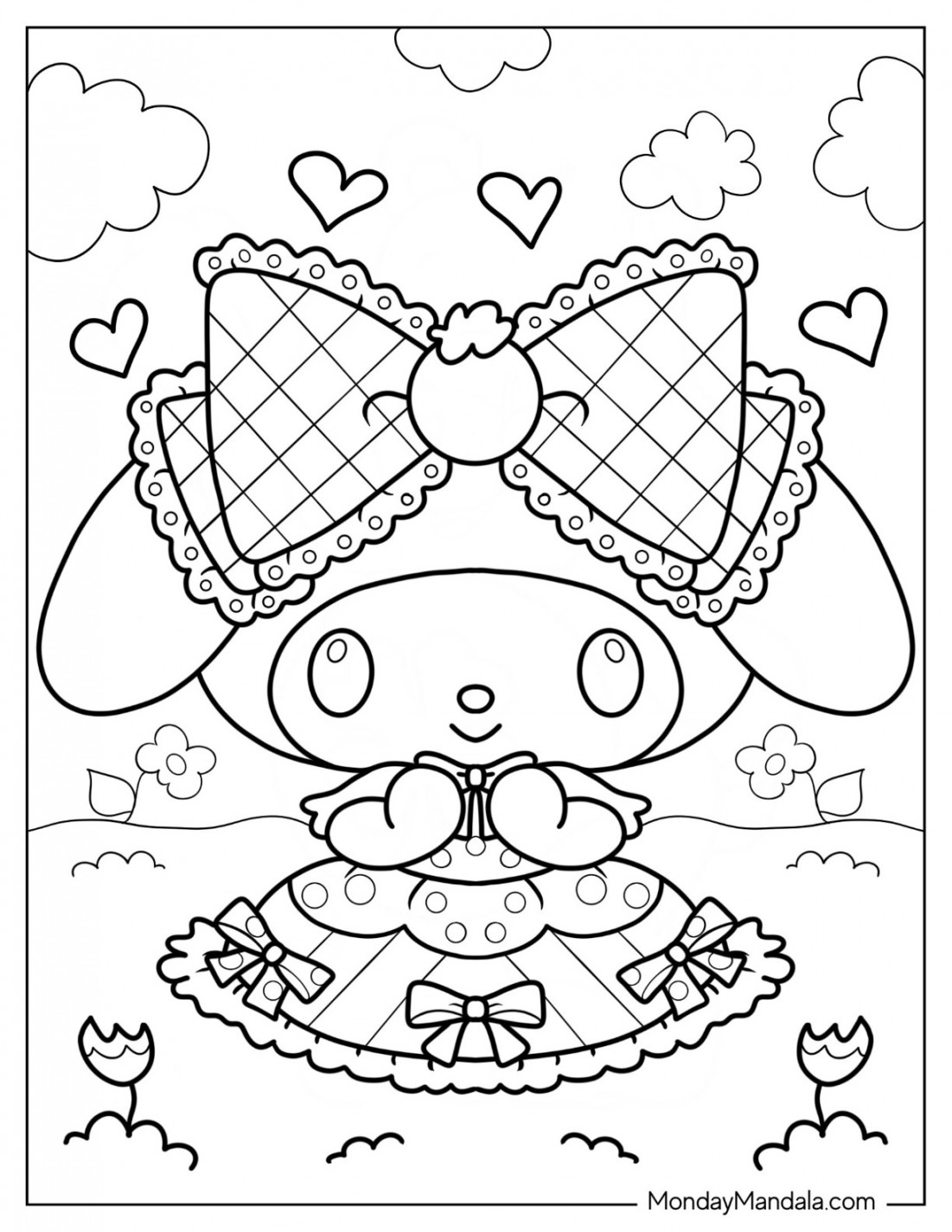 My Melody Coloring Pages (Free PDF Printables)