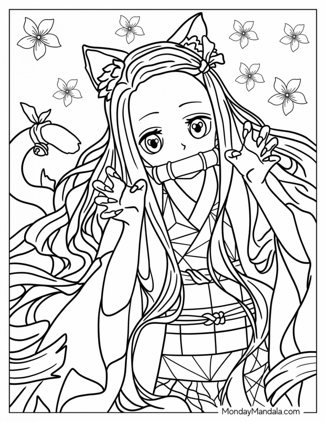 Nezuko Coloring Pages (Free PDF Printables)