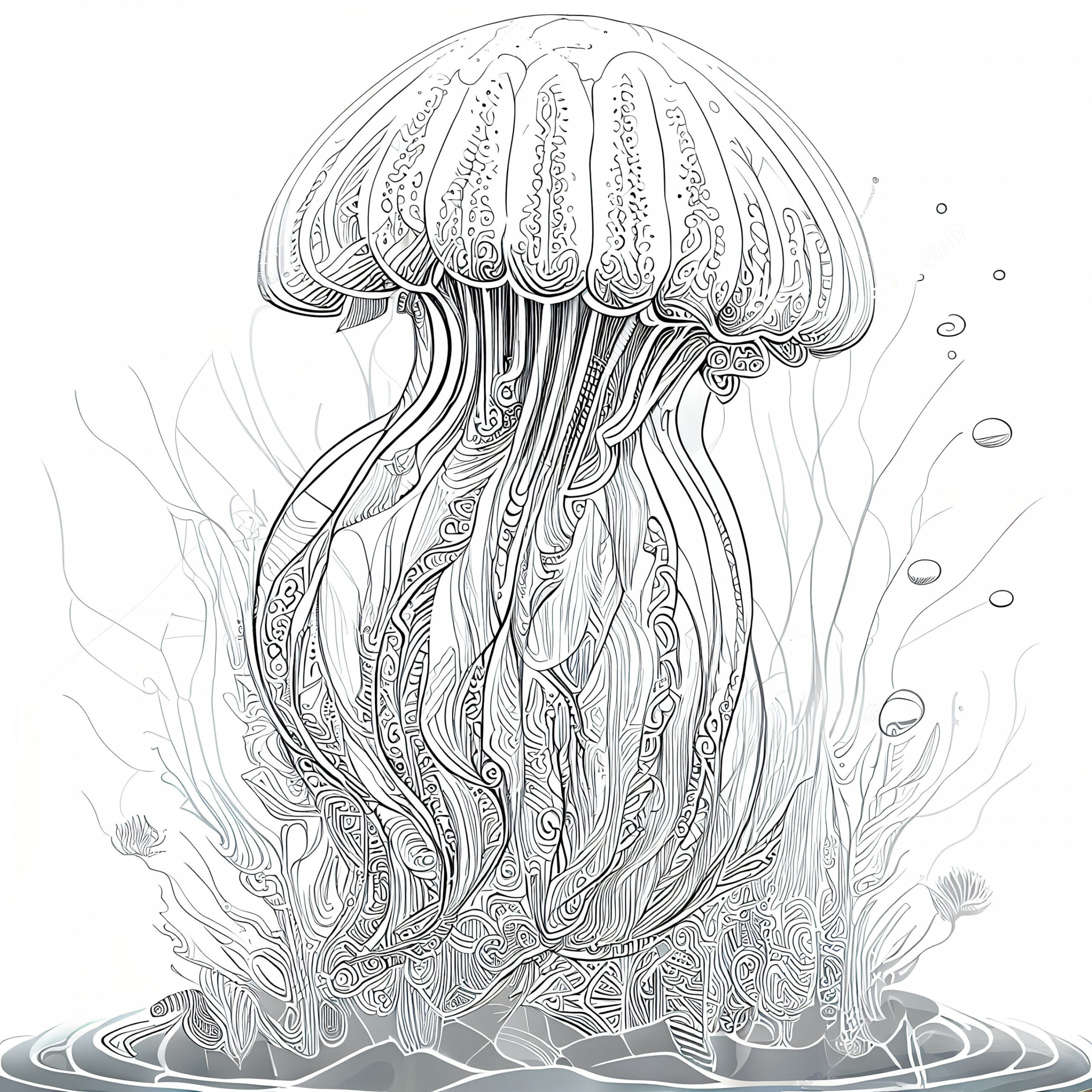 Pack Stress Relief Coloring Pages, Jellyfish Digital Print