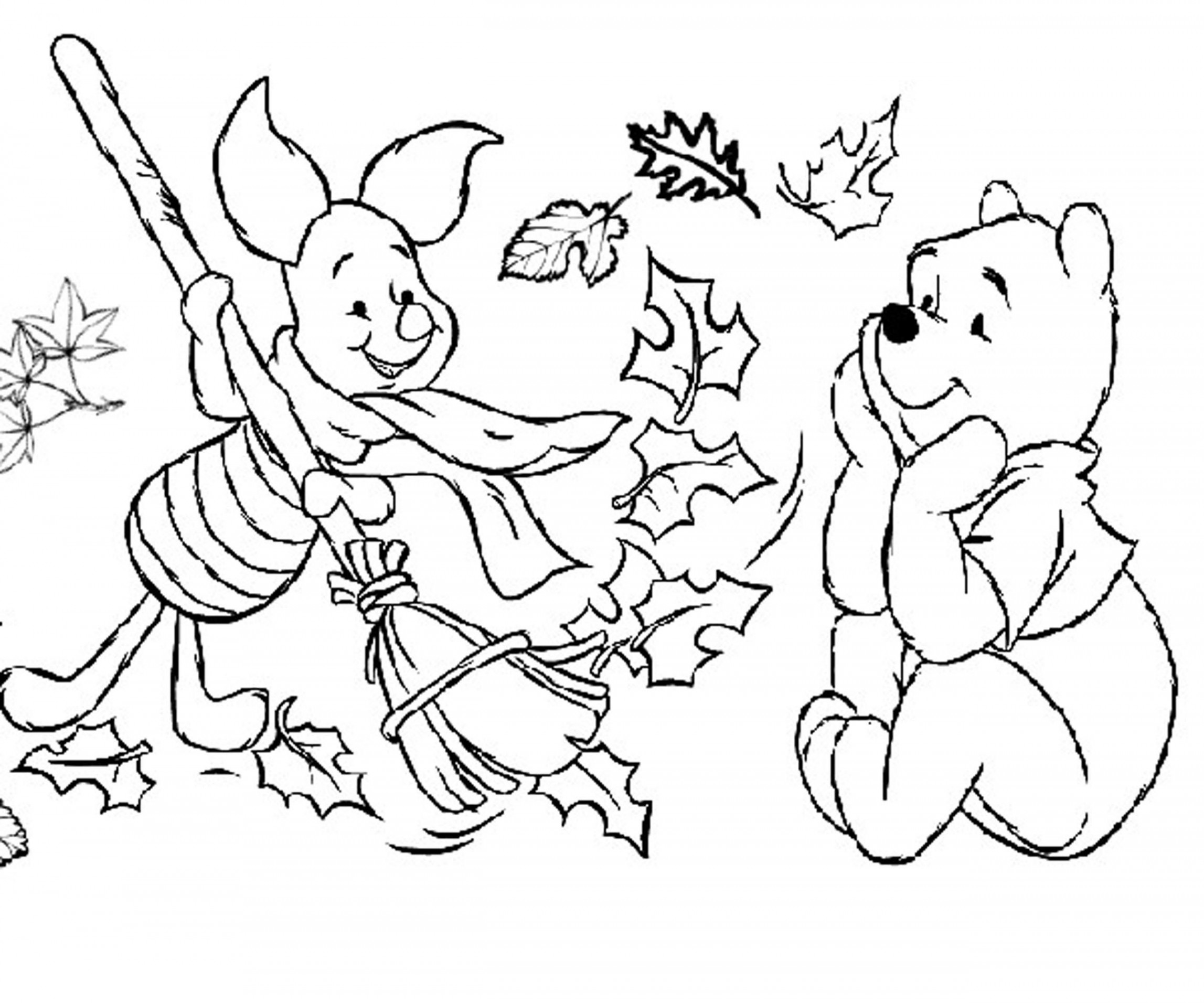 pooh piglet disney fall coloring pages preschoolers  Pokemon