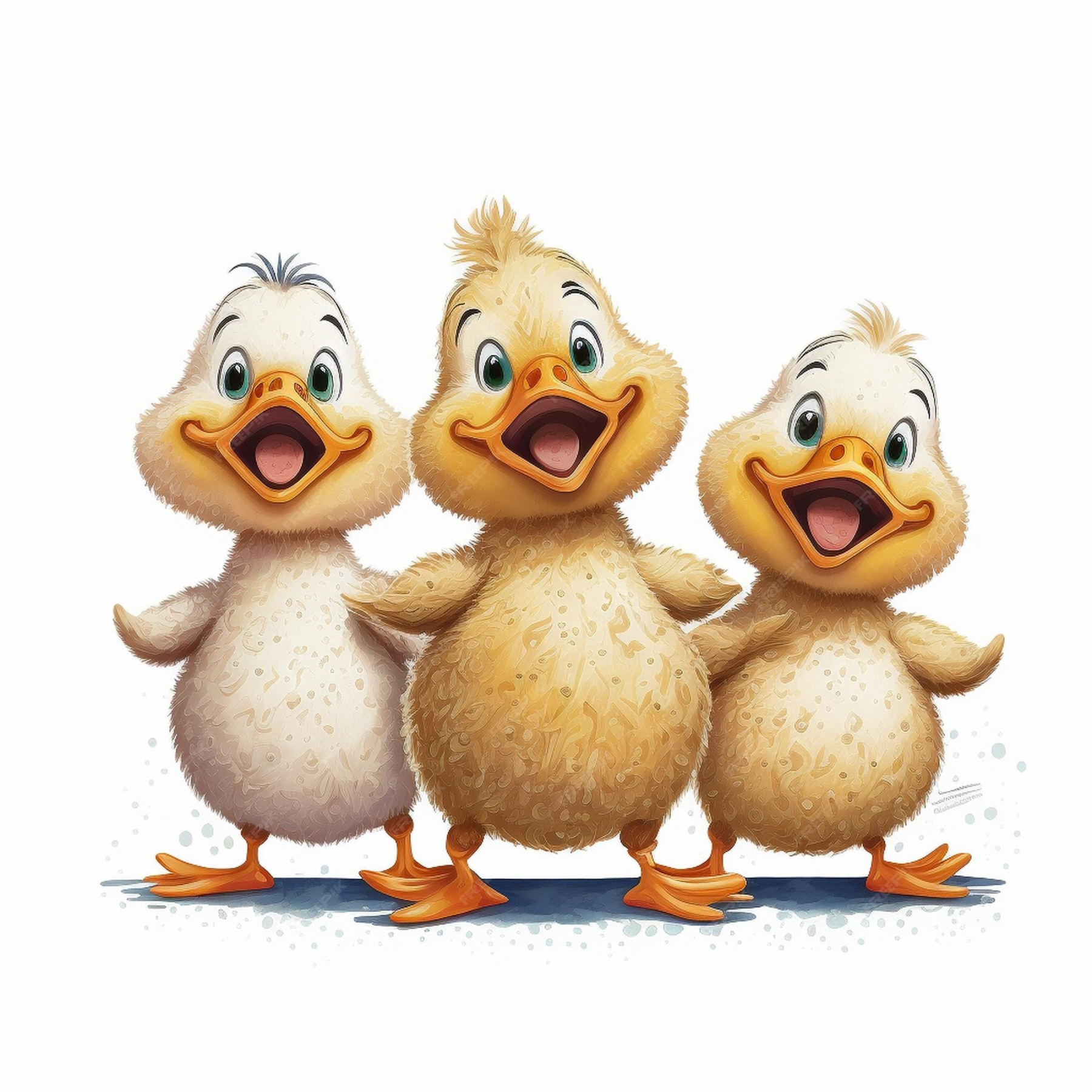 Premium Photo  - happy ducks cartoon drawing illustration