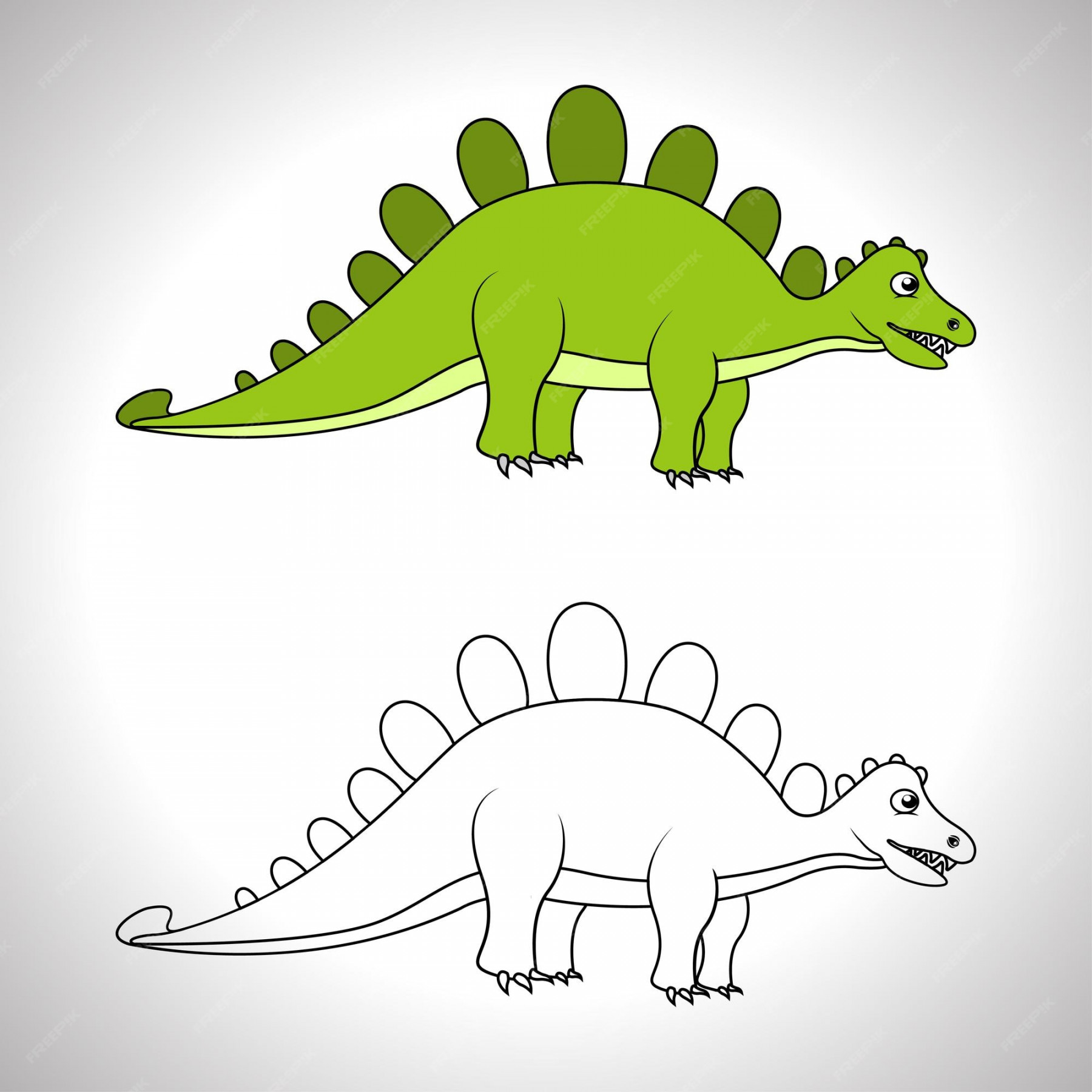 Premium Vector  Cute dinosaur cartoon with line art, dinosaur for