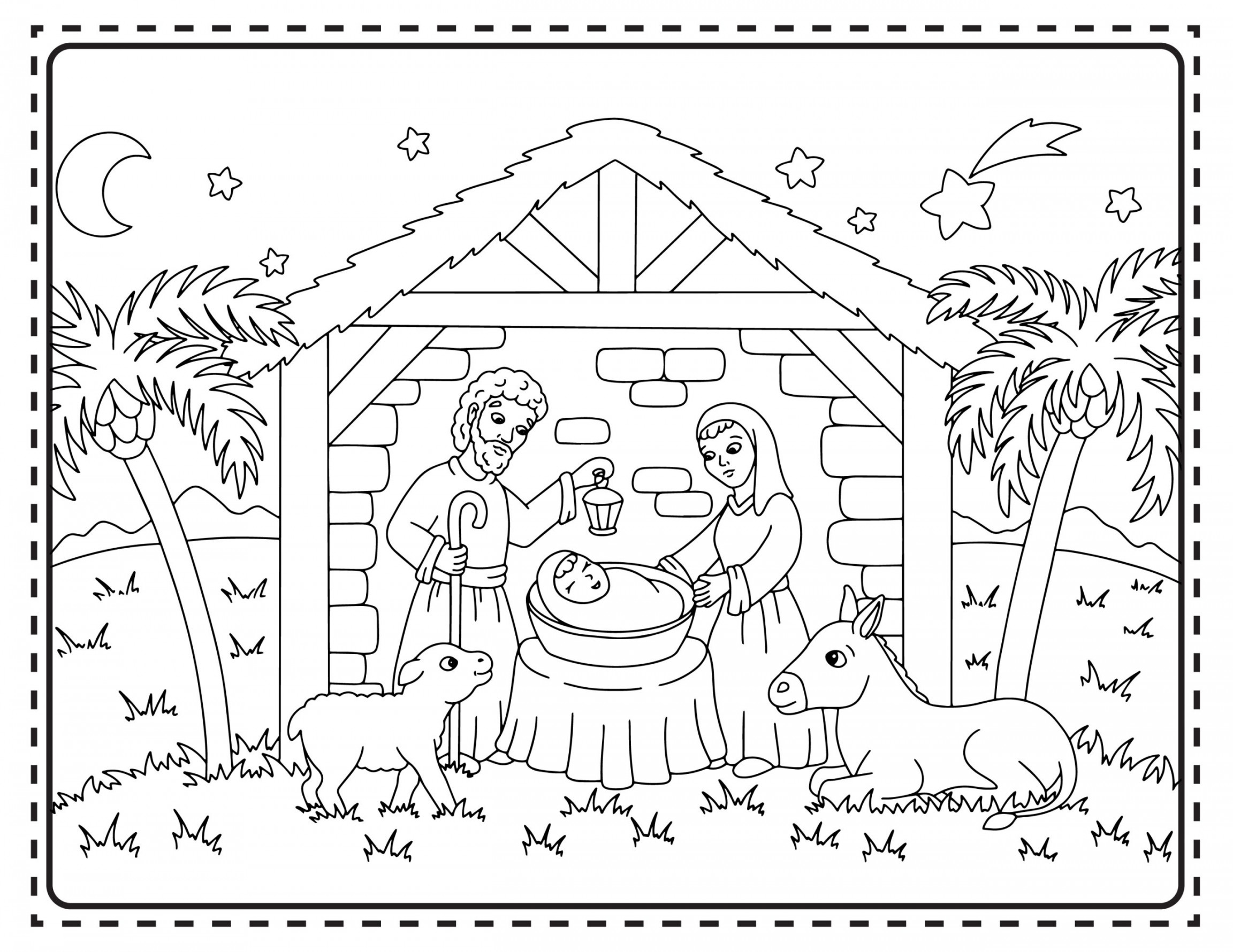 Printable Christmas Nativity Coloring Pages - About a Mom