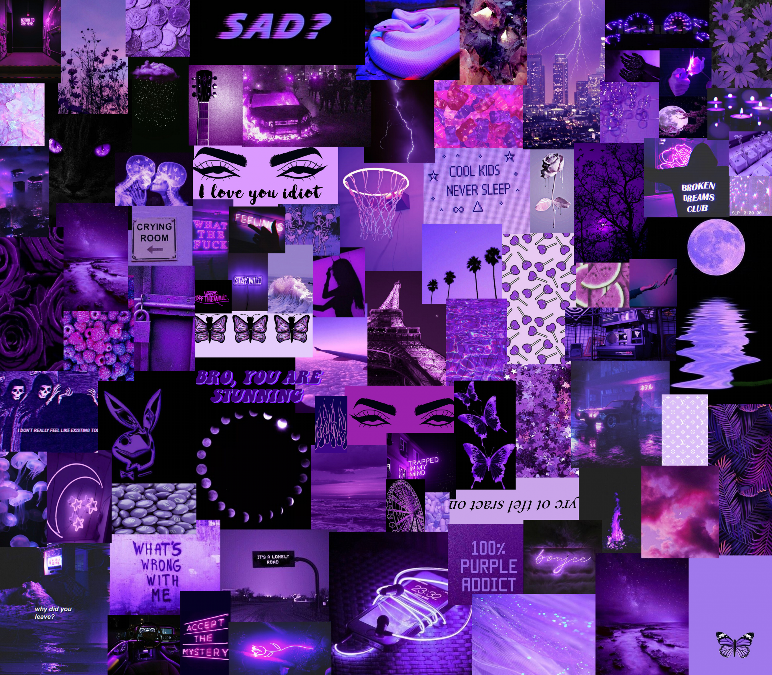 Purple Aesthetic Wallpaper Lockscreen Purple Vibes- Phone case