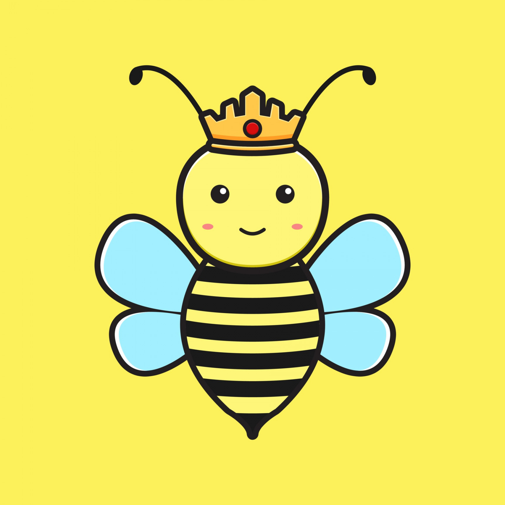 Queen bee mascot cartoon icon vector illustration  Vector