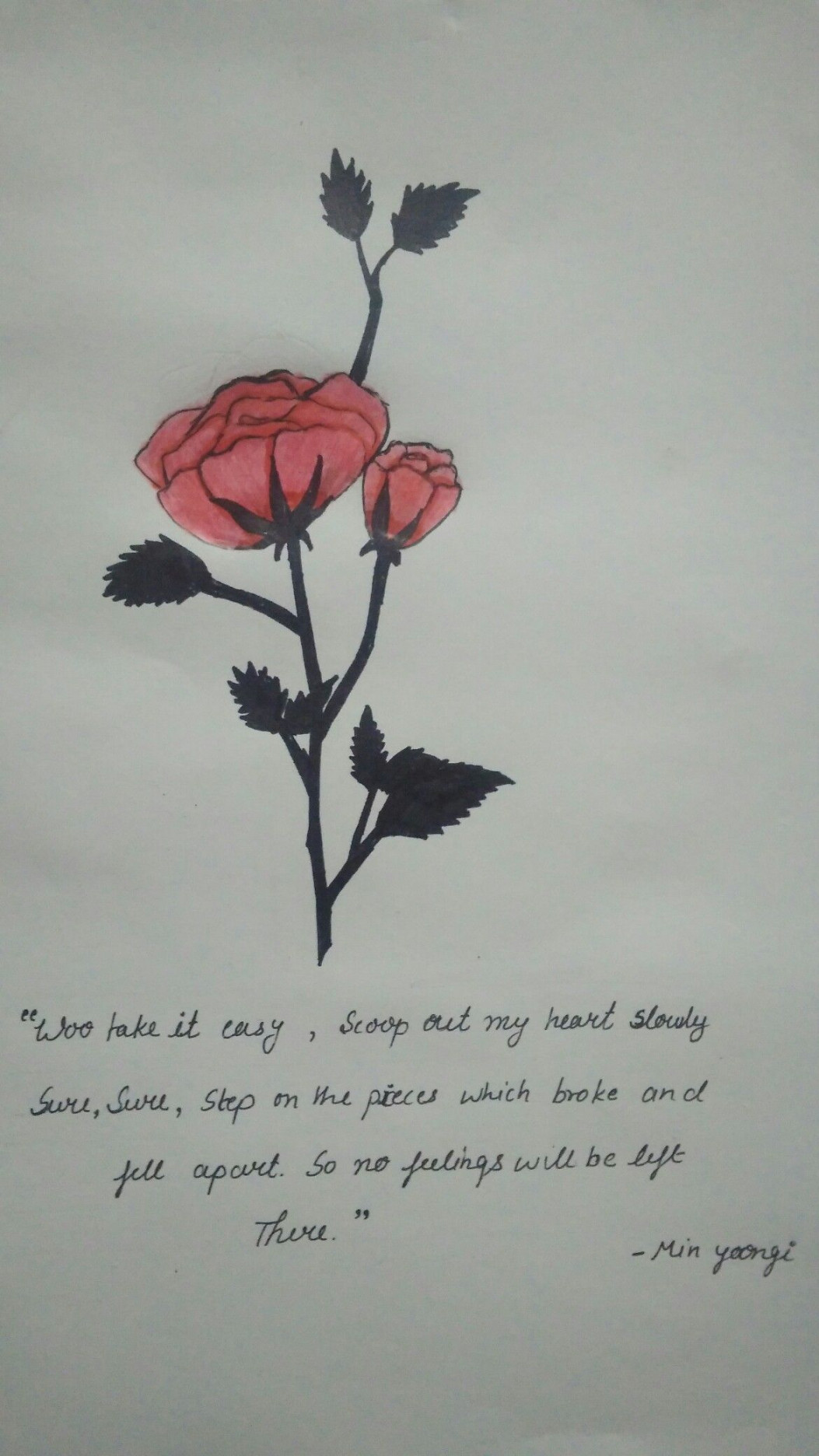 Rose #drawing #minyoongi #qoutes #truth #tear #ly  Rose drawing