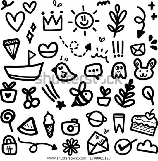 Set Hand Drawn Doodle Cute Design Stock Vector (Royalty Free