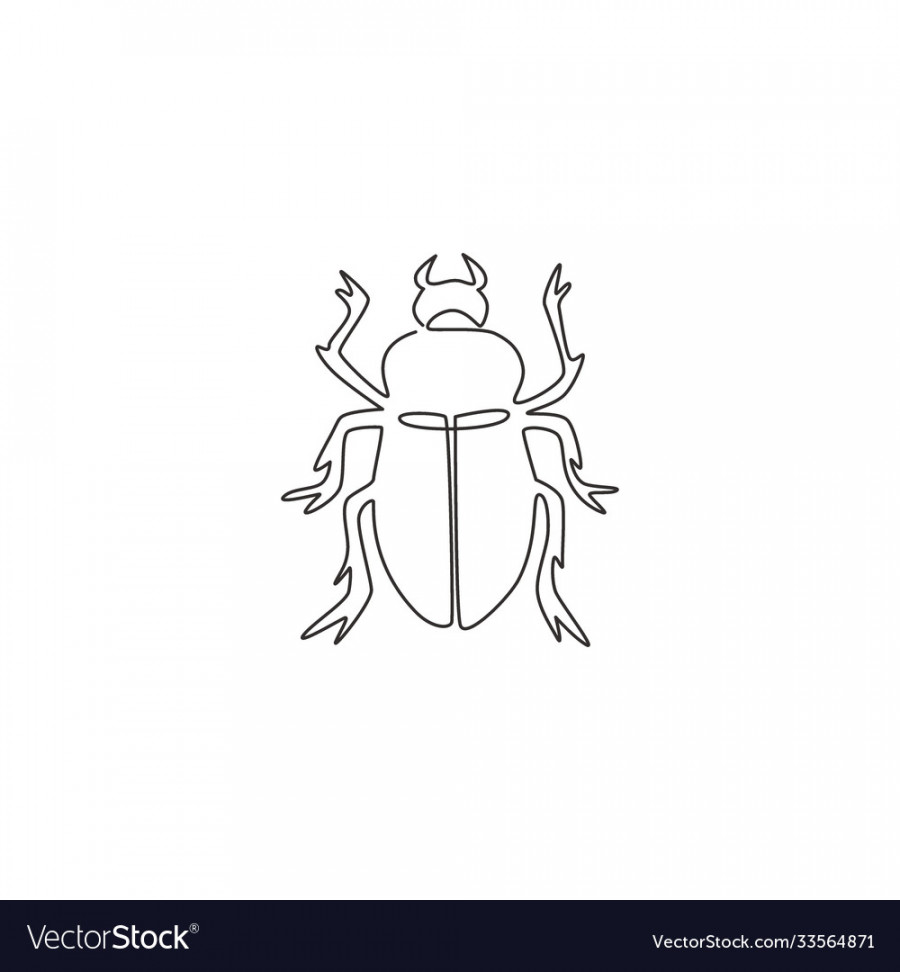 Single continuous line drawing adorable beetle Vector Image