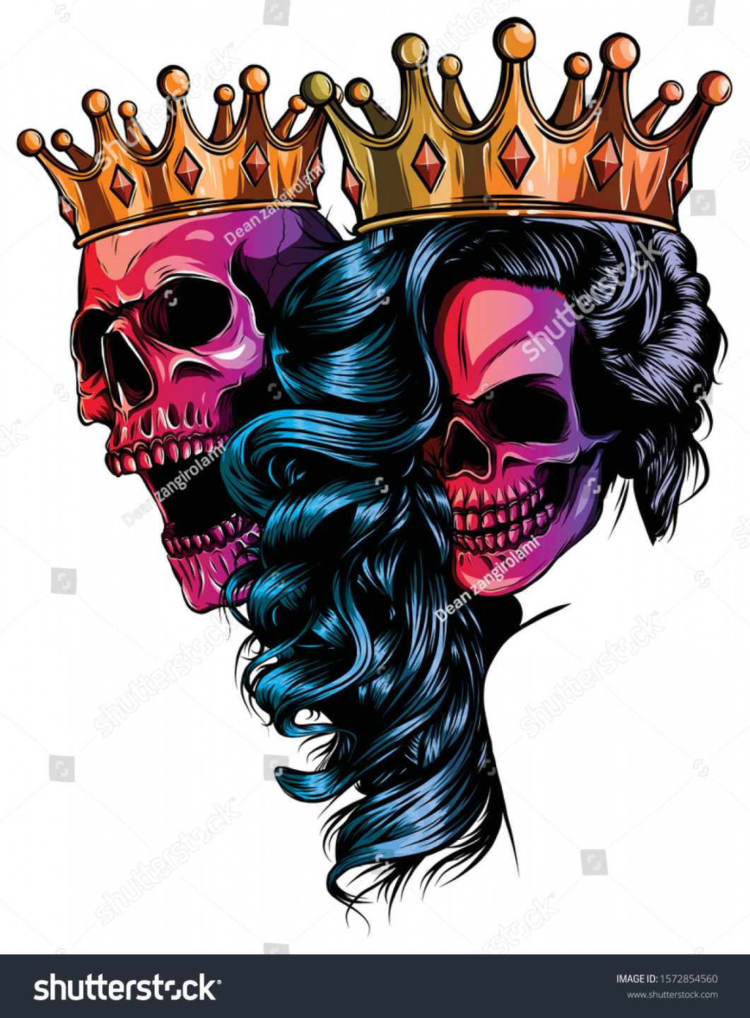 , Skull King Queen Images, Stock Photos, D objects, & Vectors