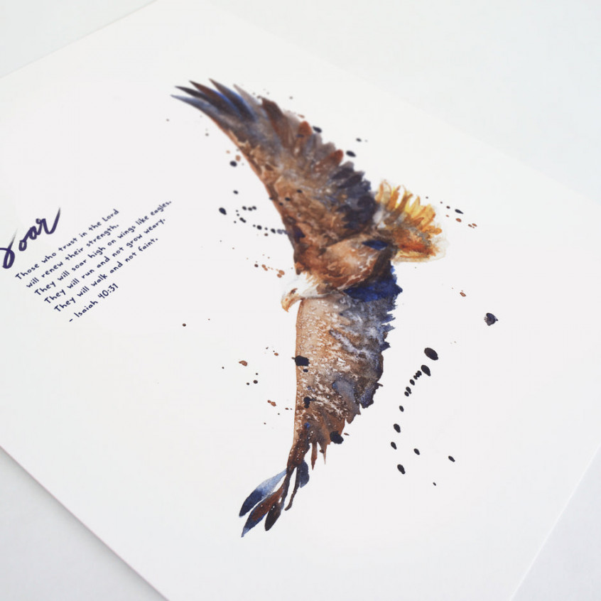 Soar On Wings Like Eagles - Isaiah :⁣⁣  Scripture Art Print