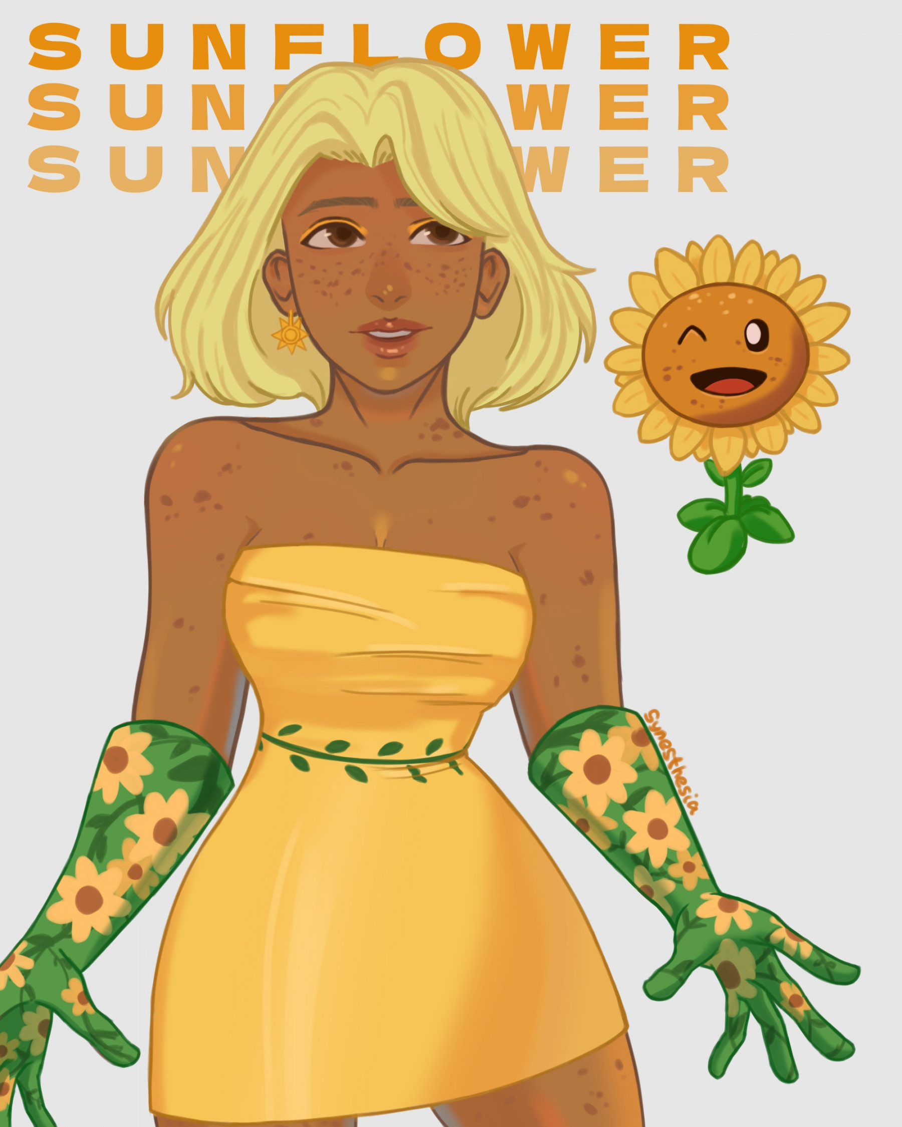 Sunflower as human : r/PlantsVSZombies