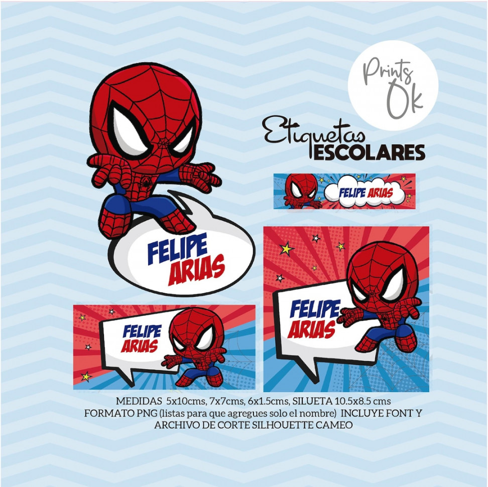 Superhero Label School Name, Spiderman Label School Editable, Edit