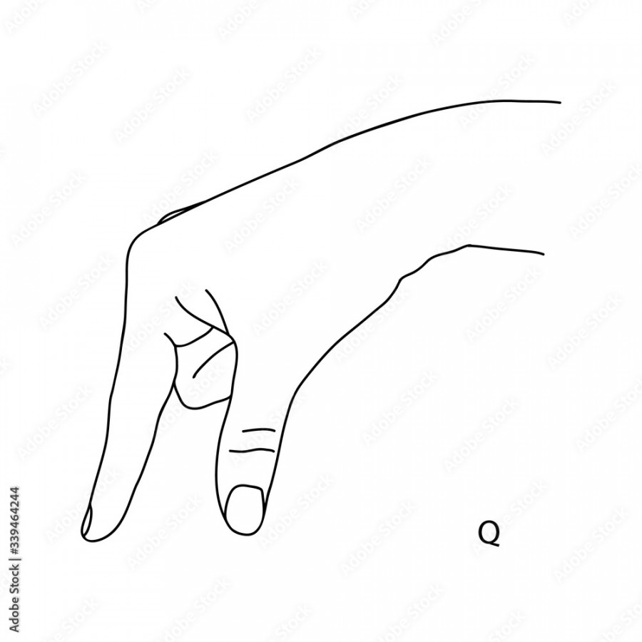 The drawing of a human hand