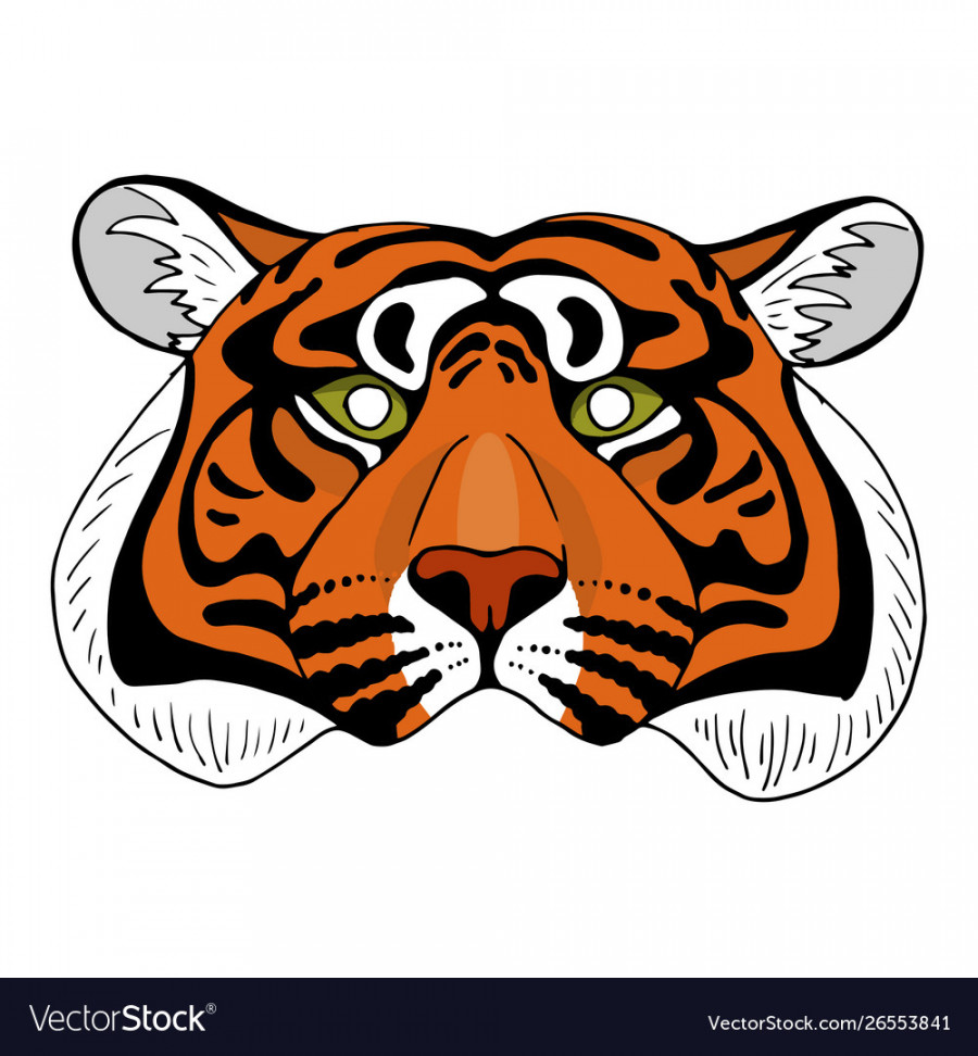 Tiger mask Royalty Free Vector Image - VectorStock