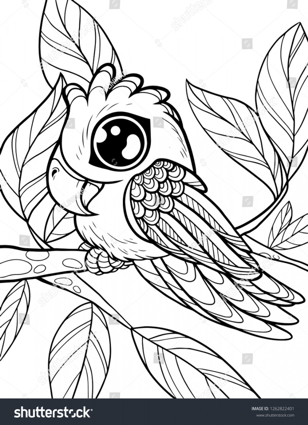 Vector Coloring Page Children Cute Animals: Stock-Vektorgrafik