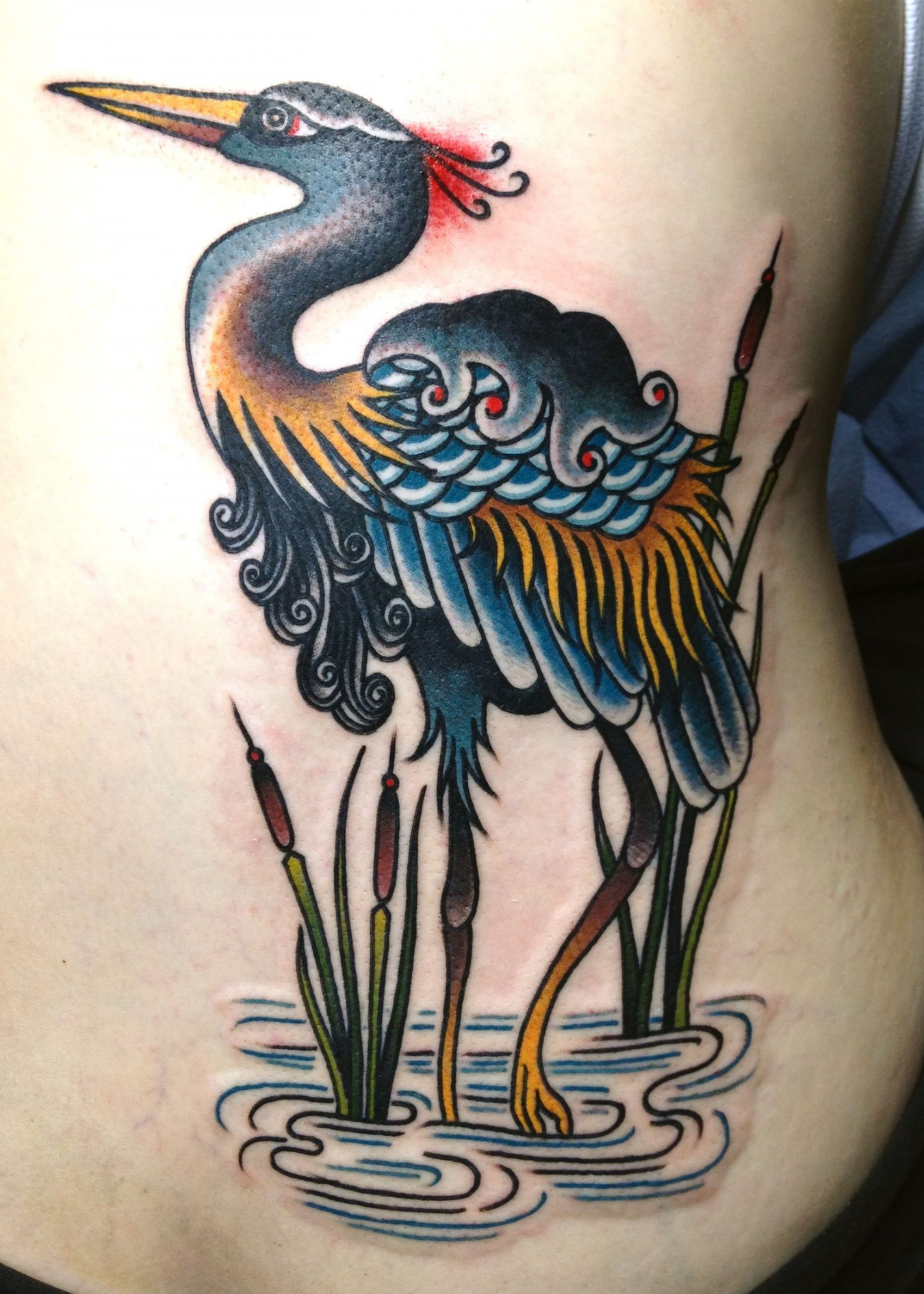 Virginia Elwood Tattoo  Heron tattoo, Tattoo drawings, Body art