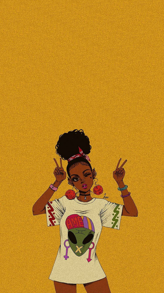 Wallpaper lockscreen  Drawings of black girls, Black art pictures