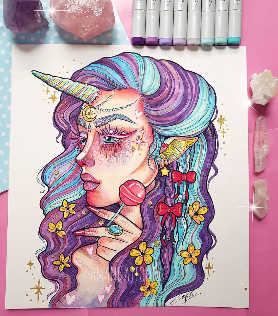 When not sure what to draw, just draw a unicorn babe