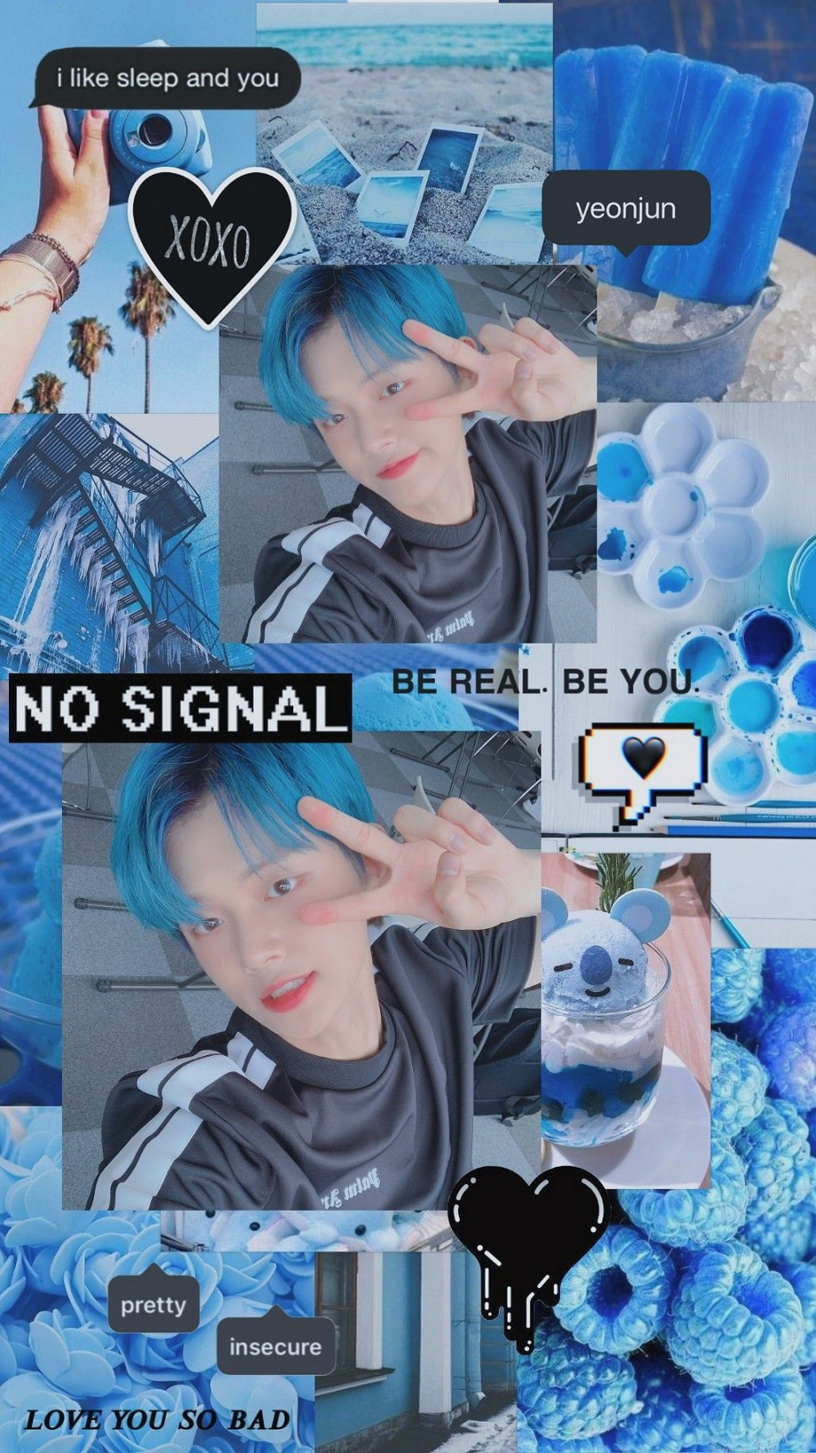 Yeonjun blue aesthetic lockscreen #txt #yeonjun #lockscreen