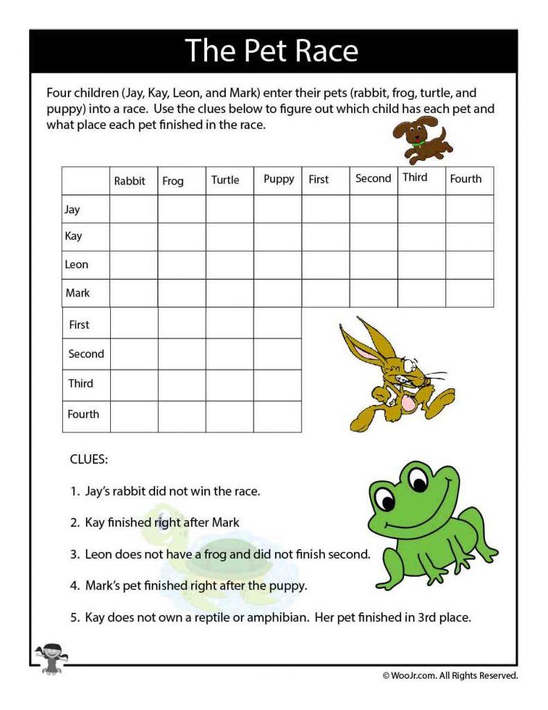 56 Worksheet Logic Puzzles Printable 21