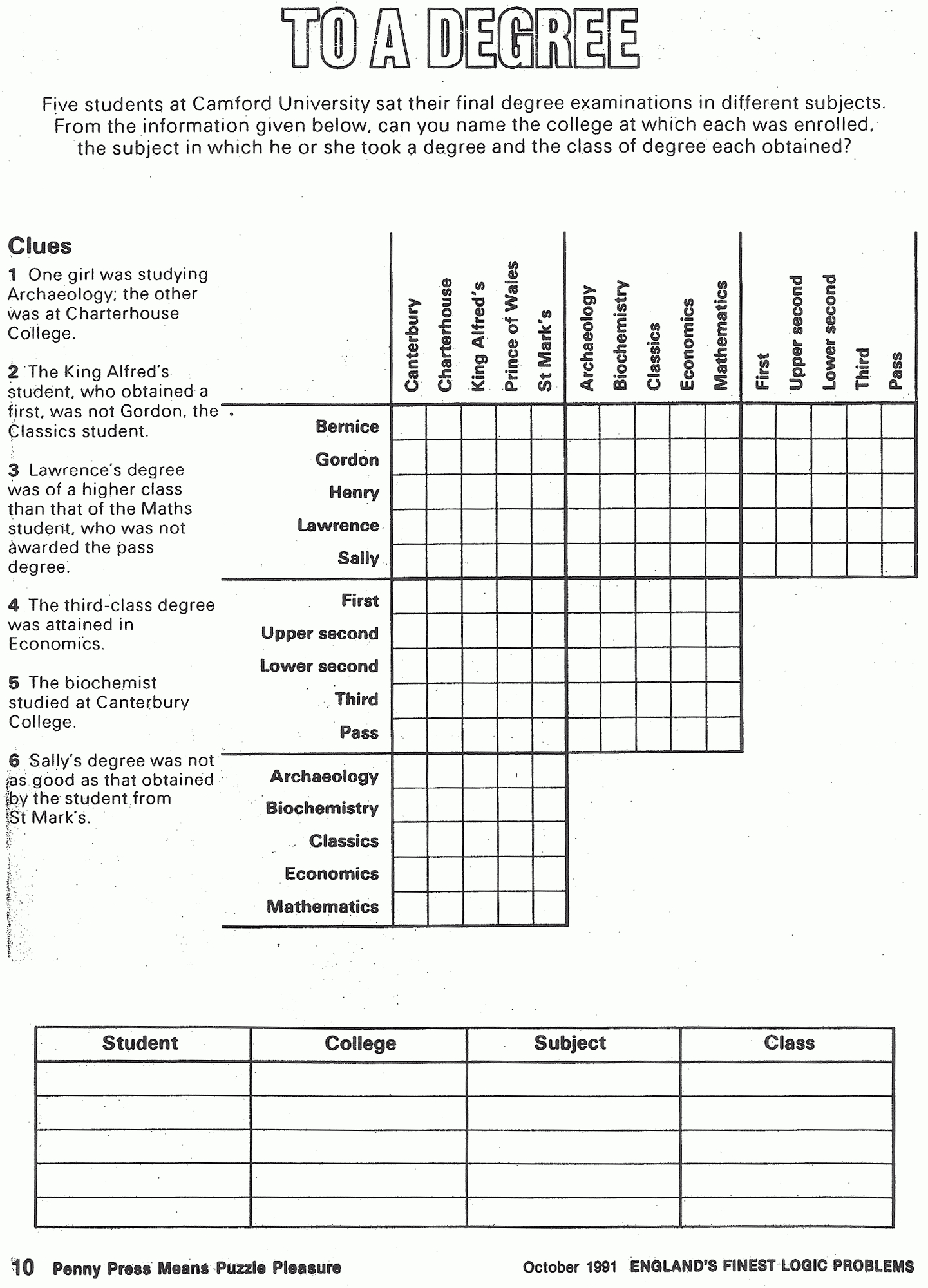 56 Worksheet Logic Puzzles Printable 39