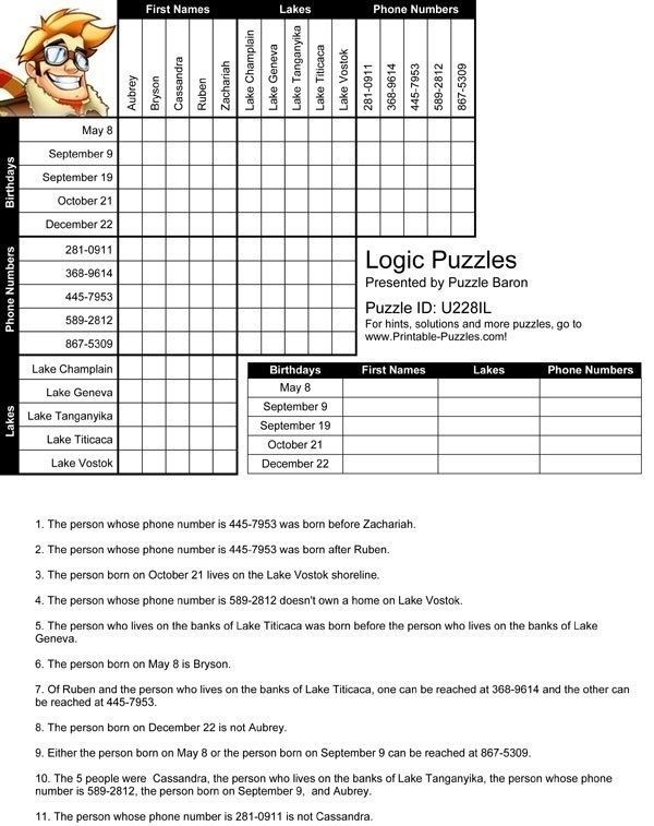 56 Worksheet Logic Puzzles Printable 4