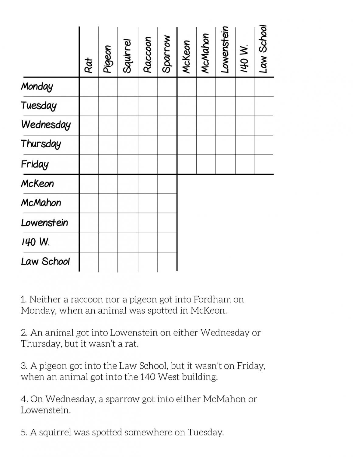 56 Worksheet Logic Puzzles Printable 5