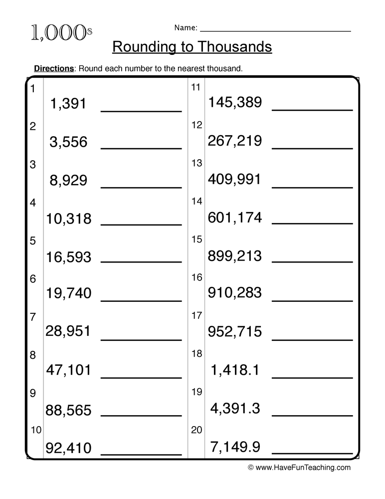 60+ Customizable Worksheets For Rounding Numbers 100