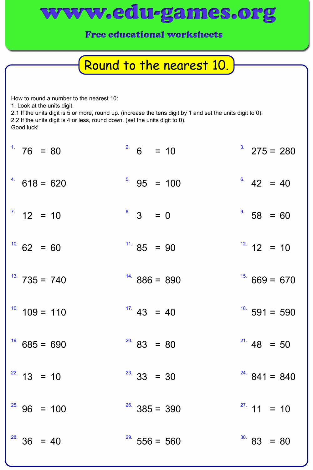 60+ Customizable Worksheets For Rounding Numbers 63