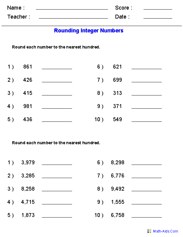 60+ Customizable Worksheets For Rounding Numbers 73