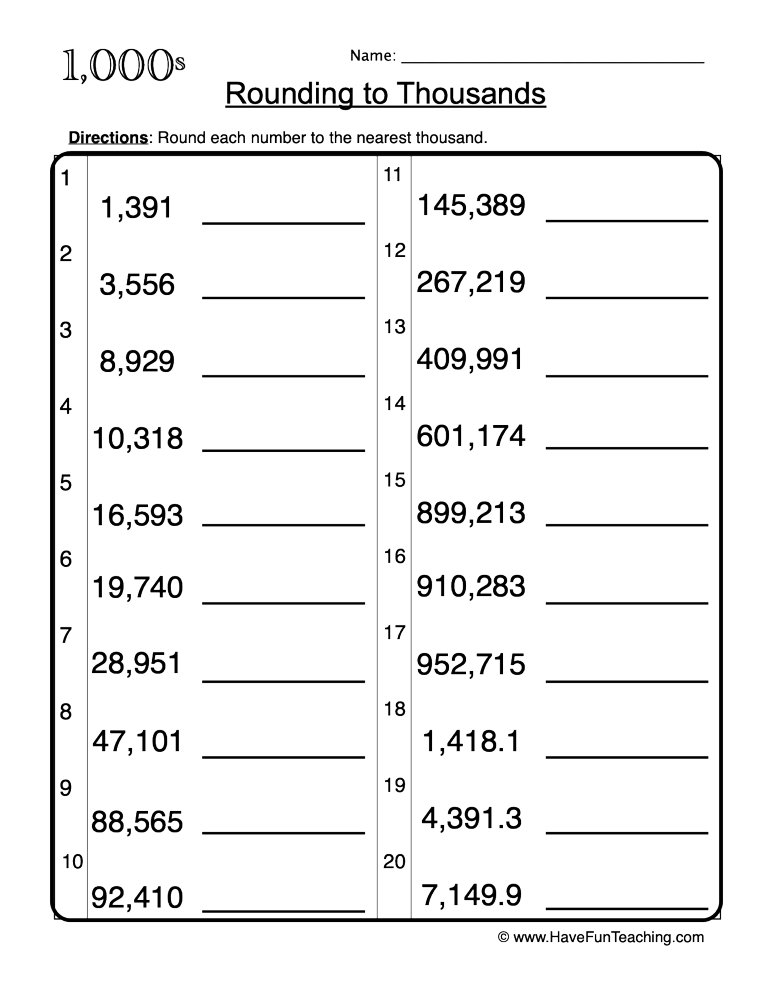 60+ Customizable Worksheets For Rounding Numbers 74