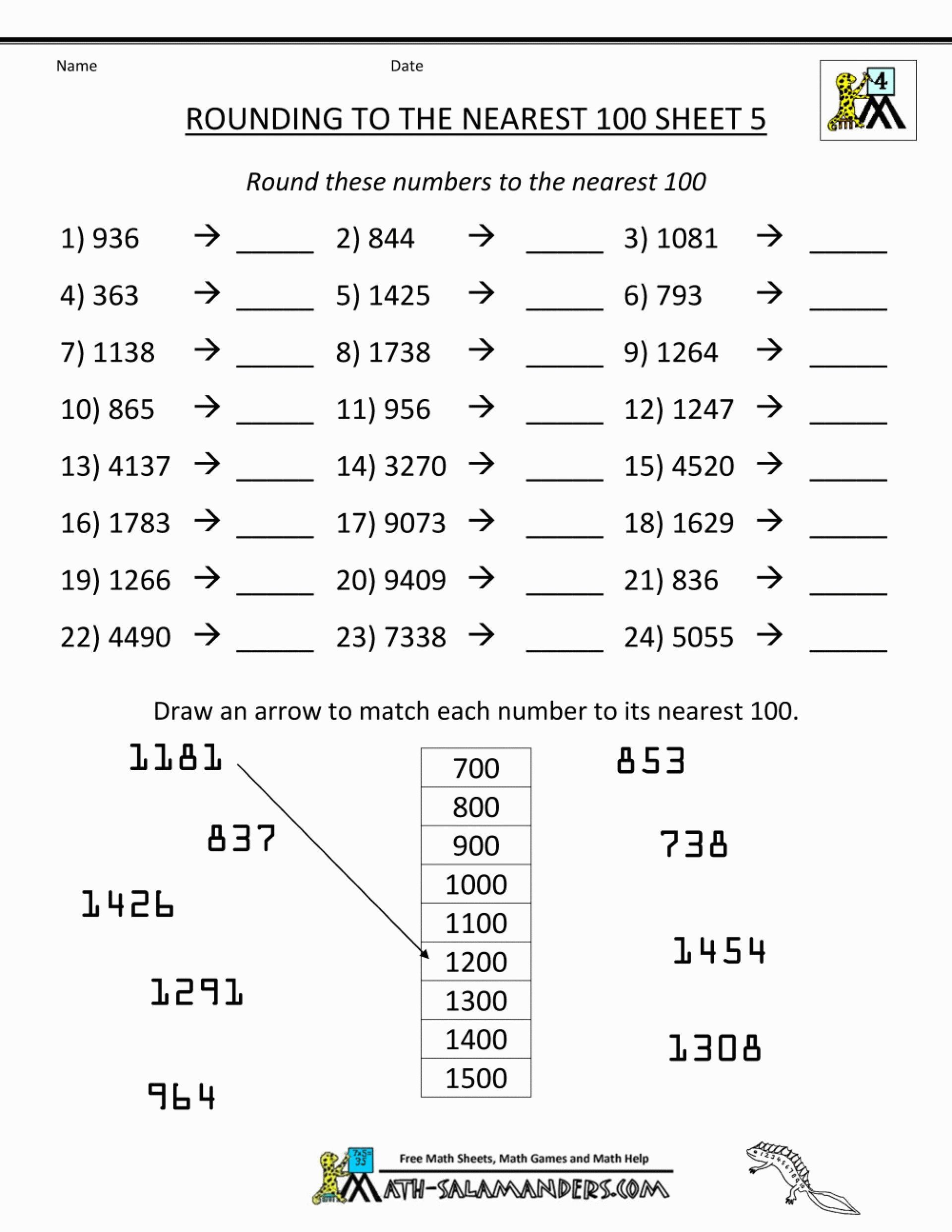 60+ Customizable Worksheets For Rounding Numbers 75