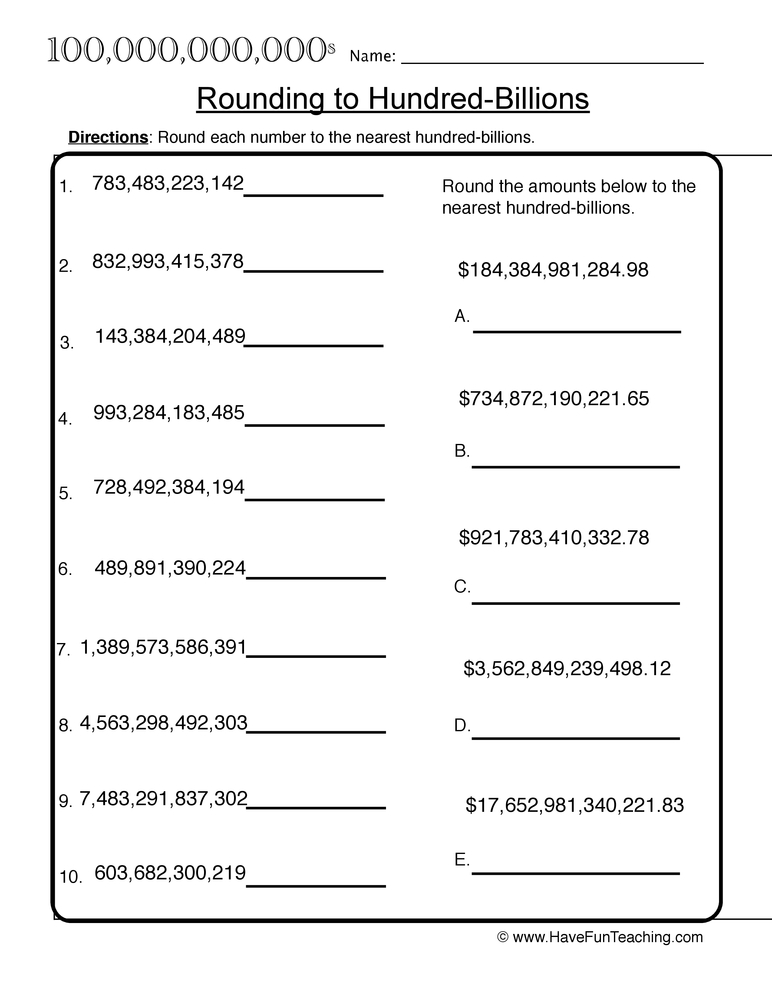 60+ Customizable Worksheets For Rounding Numbers 99