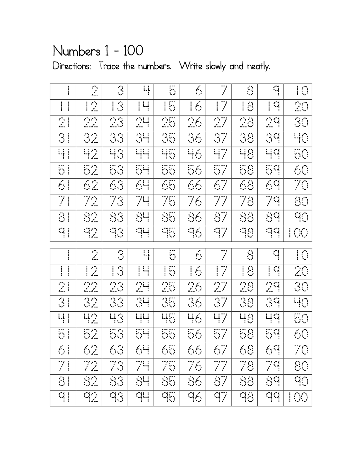 Best Worksheet With Numbers 1-100 13