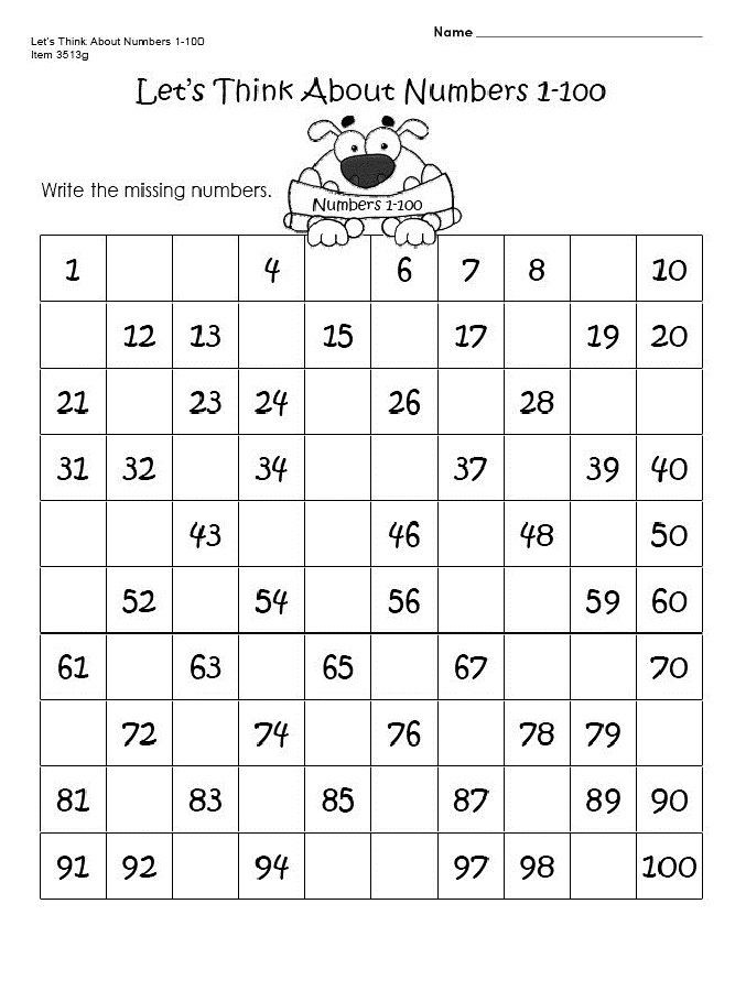 Best Worksheet With Numbers 1-100 15