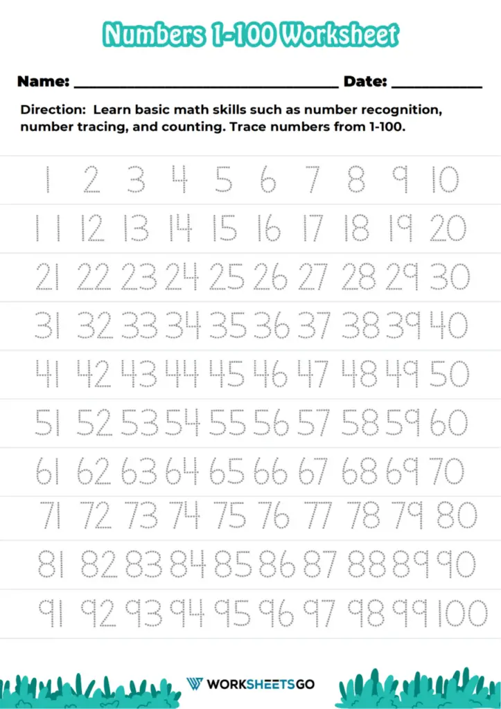 Best Worksheet With Numbers 1-100 31