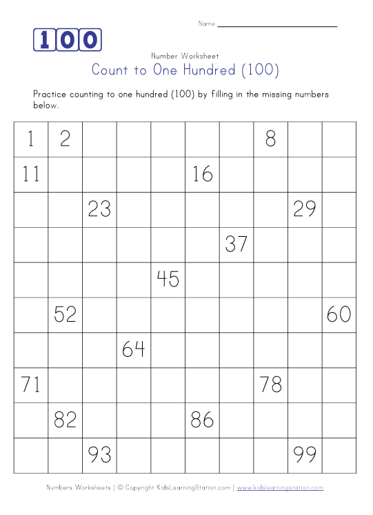 Best Worksheet With Numbers 1-100 32