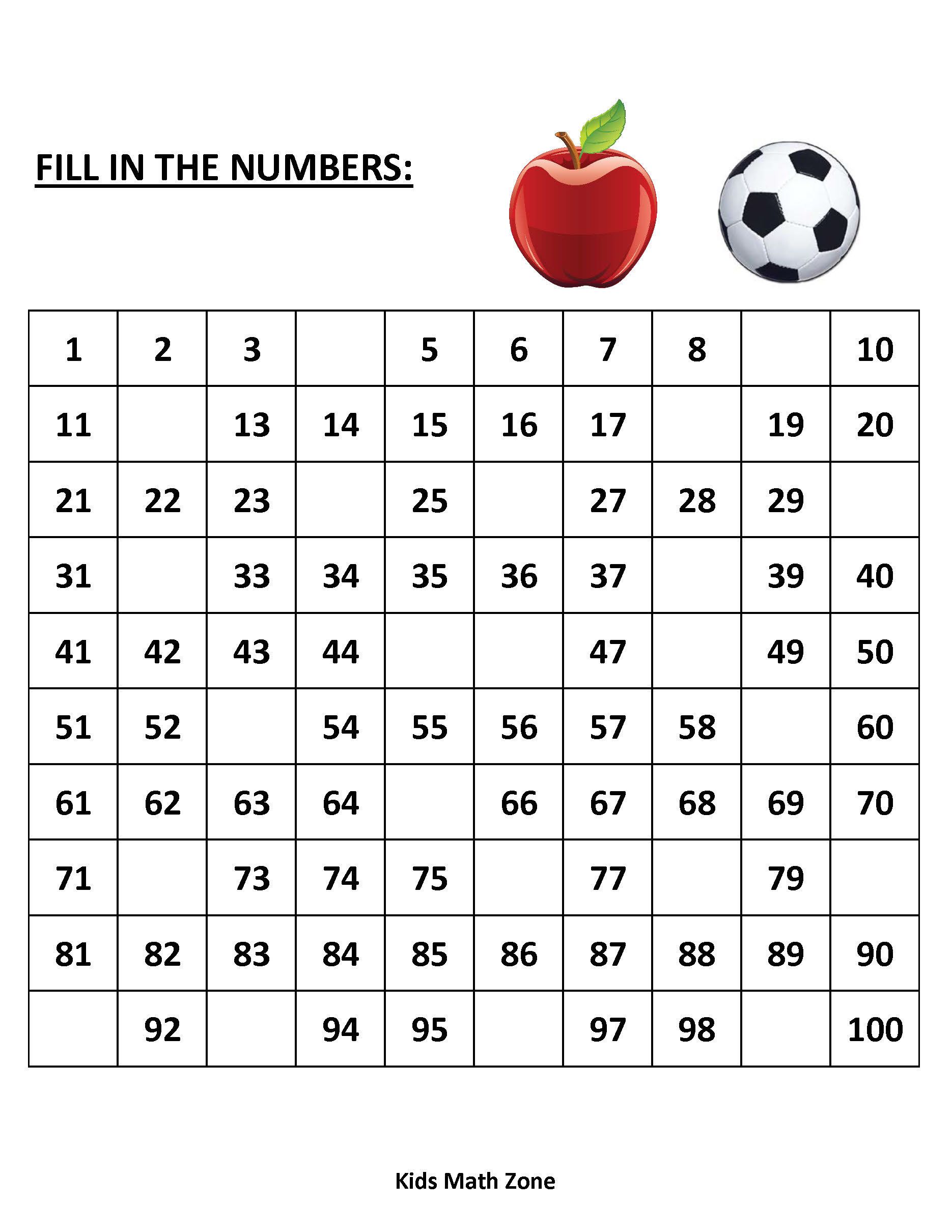 Best Worksheet With Numbers 1-100 34