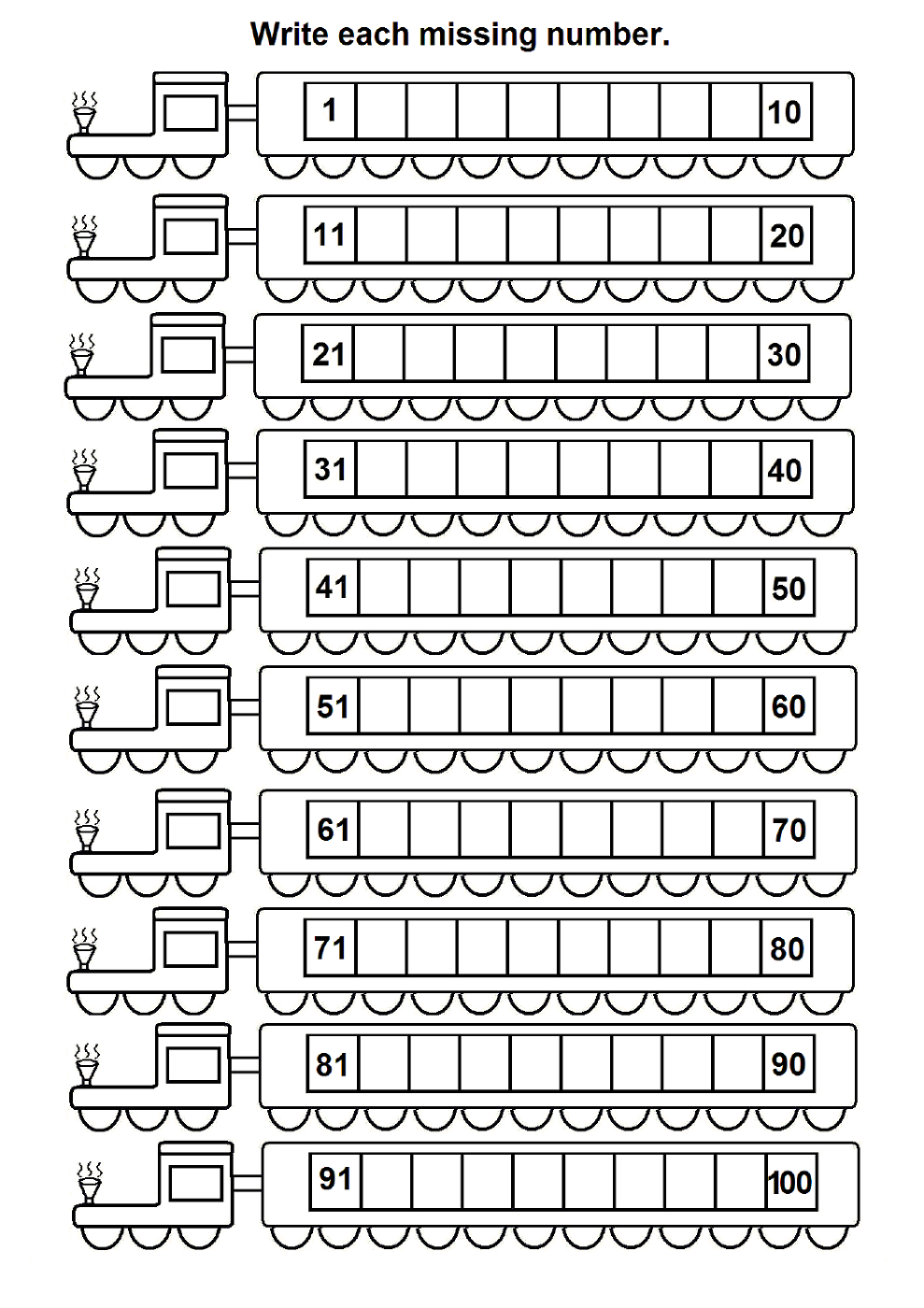 Best Worksheet With Numbers 1-100 36