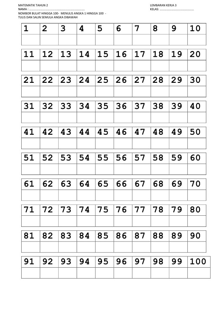 Best Worksheet With Numbers 1-100 55