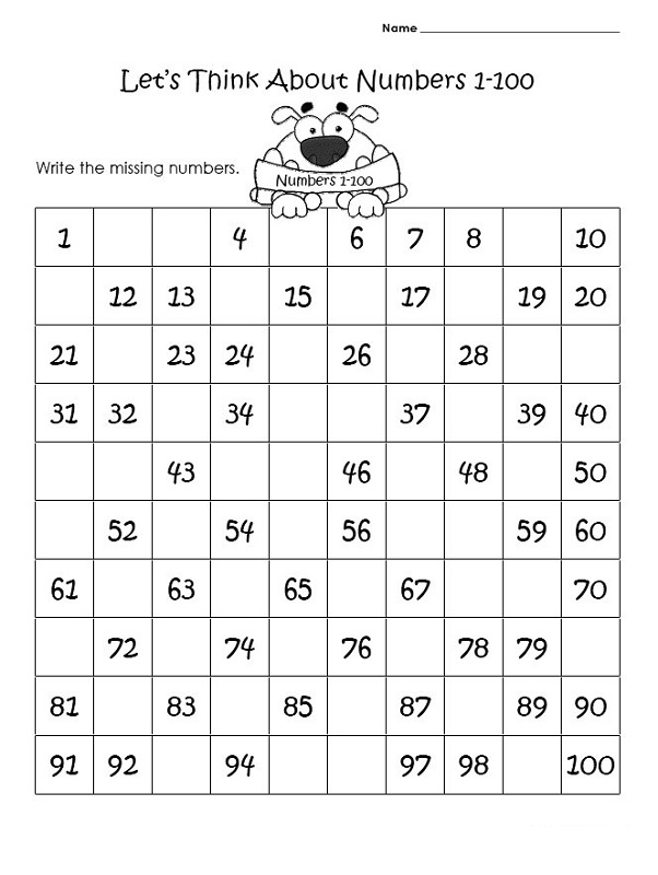 Best Worksheet With Numbers 1-100 56